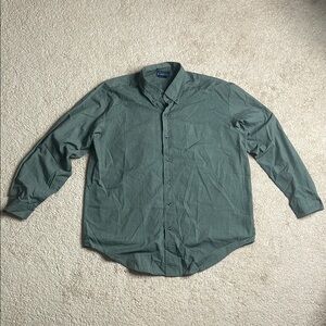 Basic Editions Green Casual Button Down Shirt